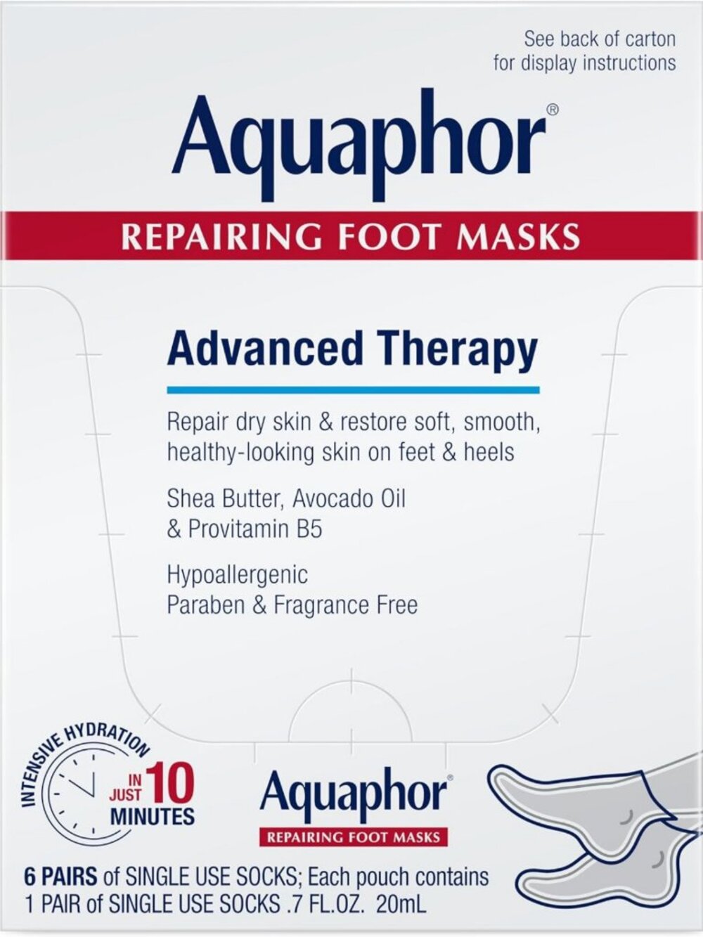 Moisturizing Foot Masks for Dry Cracked Heels - 6 Pack Advanced Repair Therapy